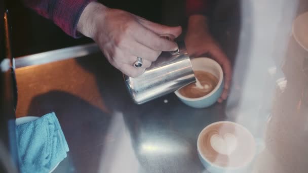 A kávézó a reggeli rutin — Stock videók