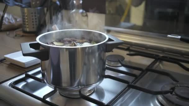 Receta casera de sopa de verduras — Vídeo de stock