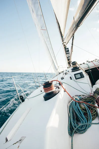 Sailing Yacht Boat Going Forward Sea — Stock Photo, Image