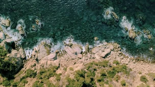 Vista aérea del arrecife de agua para inspirarse en los viajes — Vídeos de Stock