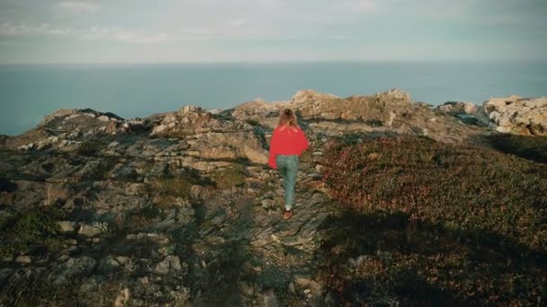 Walking on fjords on the edge of world — Stock Video