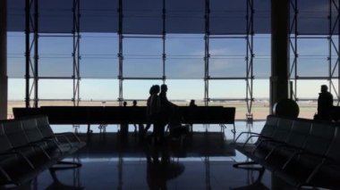 Yolcuları ile meşgul Havaalanı terminal hub