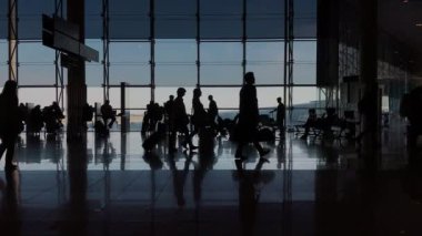 Meşgul terminal havaalanı wiith iş adamları