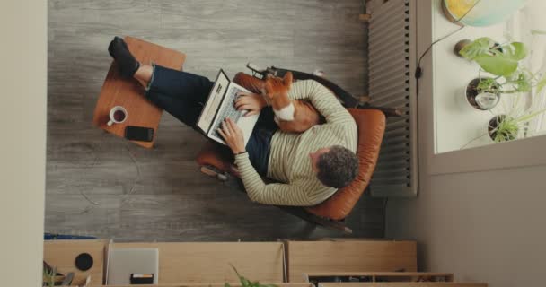 Office worker work from home in hipster loft — Stock Footage Office worker work from home in hipster loft Stock Footage