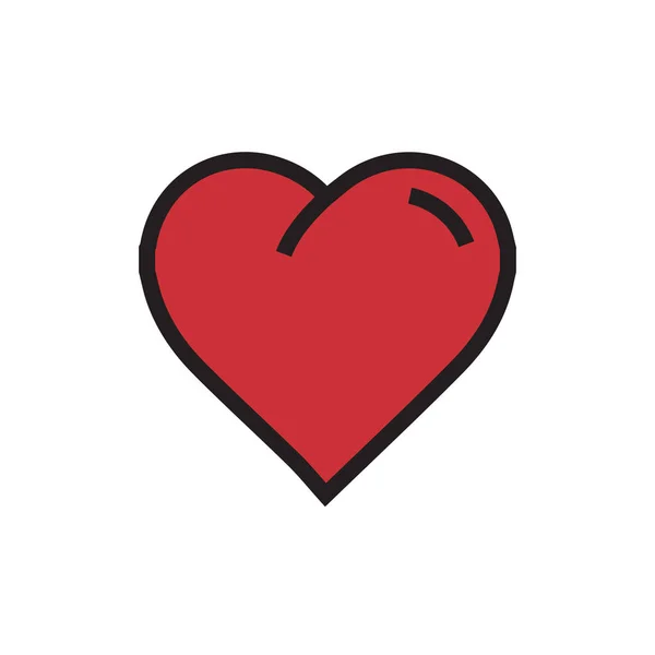 Векторна серцева ікона мультяшний червоний колір — стоковий вектор