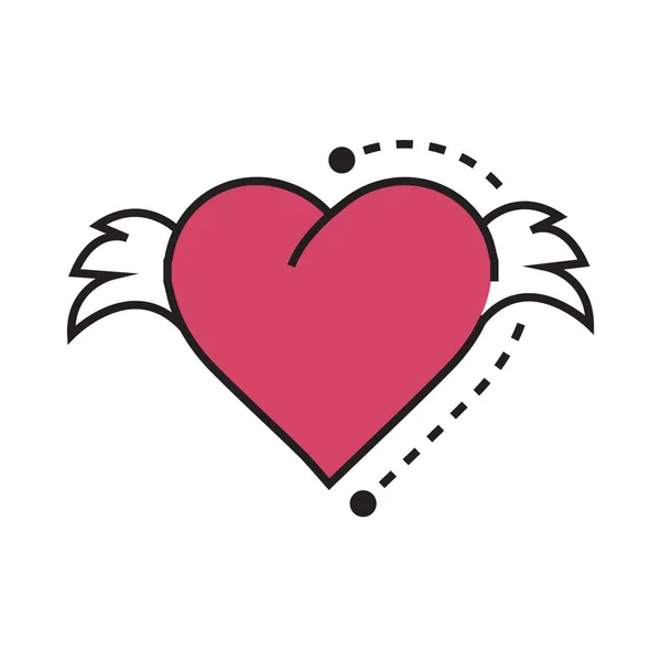Ícone Corações asas rosa — Vetor de Stock