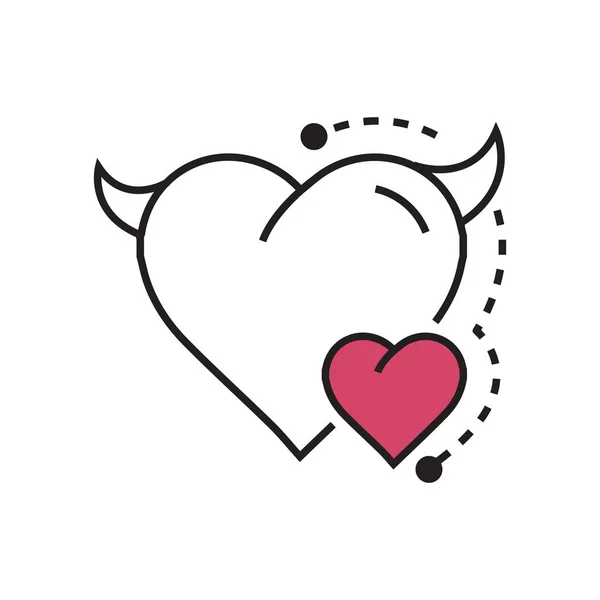 Иконка Style Heart Devil Color розовый — стоковый вектор