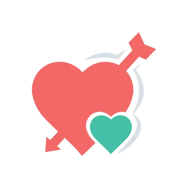 Valentinky srdce mini šipky červená ikona Royalty Free Stock Ilustrace