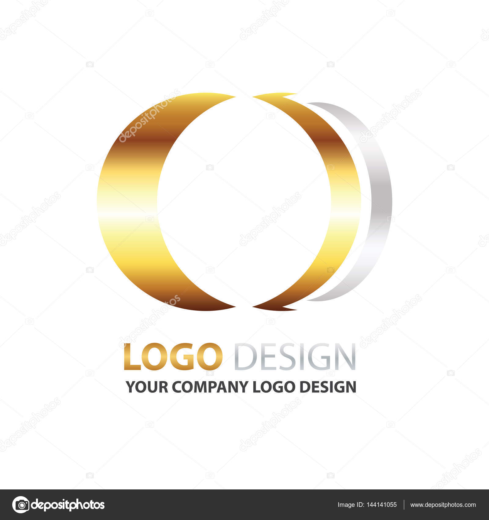 Logo Circle Design Vector Gold And Silver Color Stock Vector Image By C Papagraph