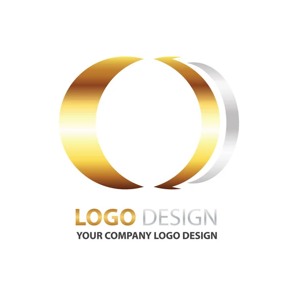 Daire tasarım logo vektör altın ve gümüş renk Stok Vektör