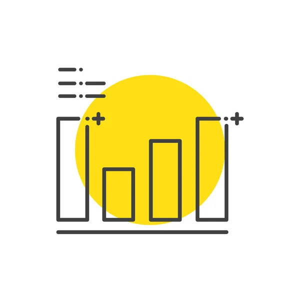 Graph Advertisement, marketing icons yellow mark — Stock Vector