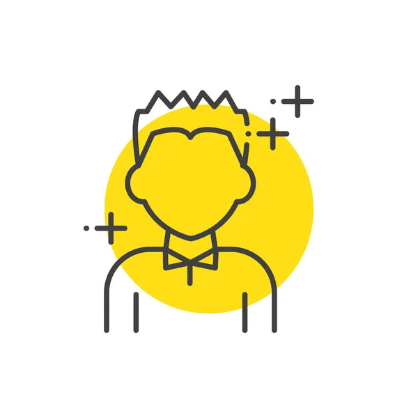 Uomo, avatar umani icona segno giallo — Vettoriale Stock