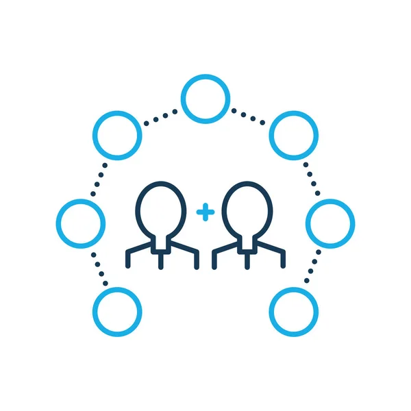 Line Icon Teamwork Style — Stock Vector
