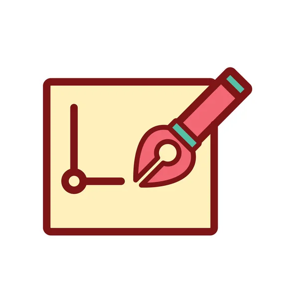 Pen tool and paper Stationery Office tool icon cartoon style — Stock Vector