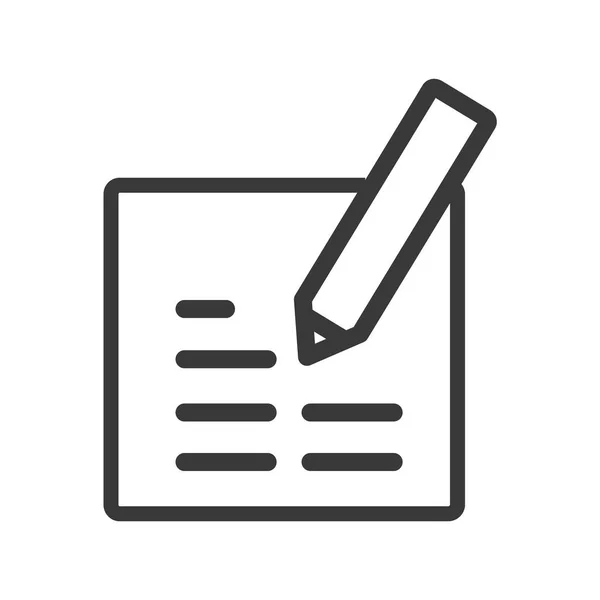 Lápiz y papel Papelería Icono de línea de herramientas de oficina — Vector de stock