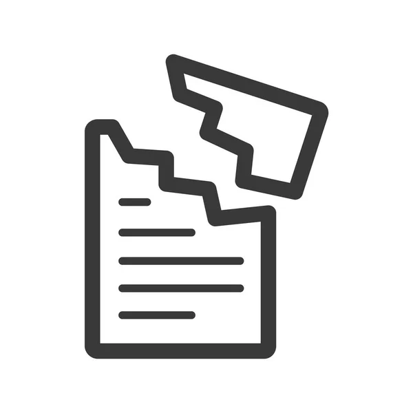 Oficina rasgado línea de papel icono — Vector de stock