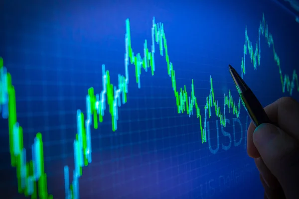 Análise de dados no mercado financeiro estrangeiro forex — Fotografia de Stock
