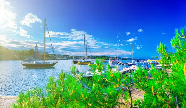 Wonderful romantic summer evening landscape panorama coastline A — Stock Photo, Image