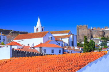 Obidos güzel Ortaçağ tarihi merkez köy görünümü