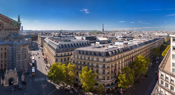 Vue aérienne grand panorama Paris, Opéra Garnier, sud-ouest — Photo