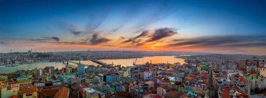 Uzun pozlama bir güzel dra, Istanbul 'un panoramik cityscape