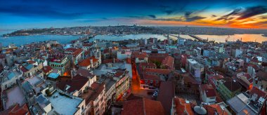 Uzun pozlama bir güzel dra, Istanbul 'un panoramik cityscape