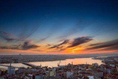 Uzun pozlama bir güzel dra, Istanbul 'un panoramik cityscape