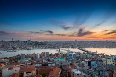 Uzun pozlama bir güzel dra, Istanbul 'un panoramik cityscape