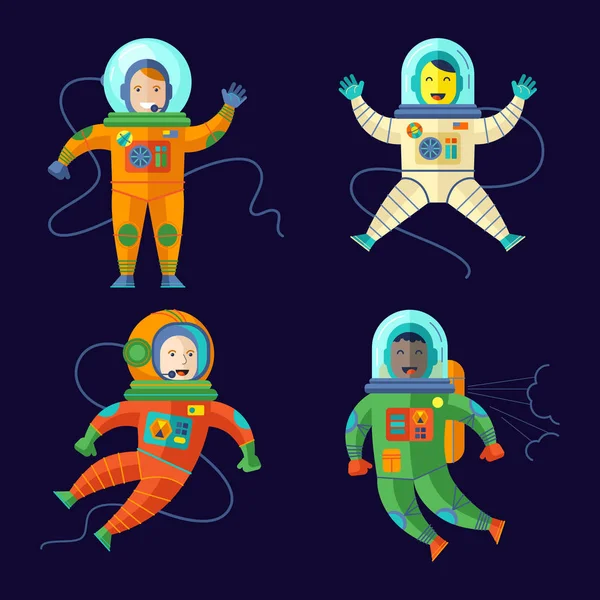 Astronauta ambientado en estilo plano . — Vector de stock