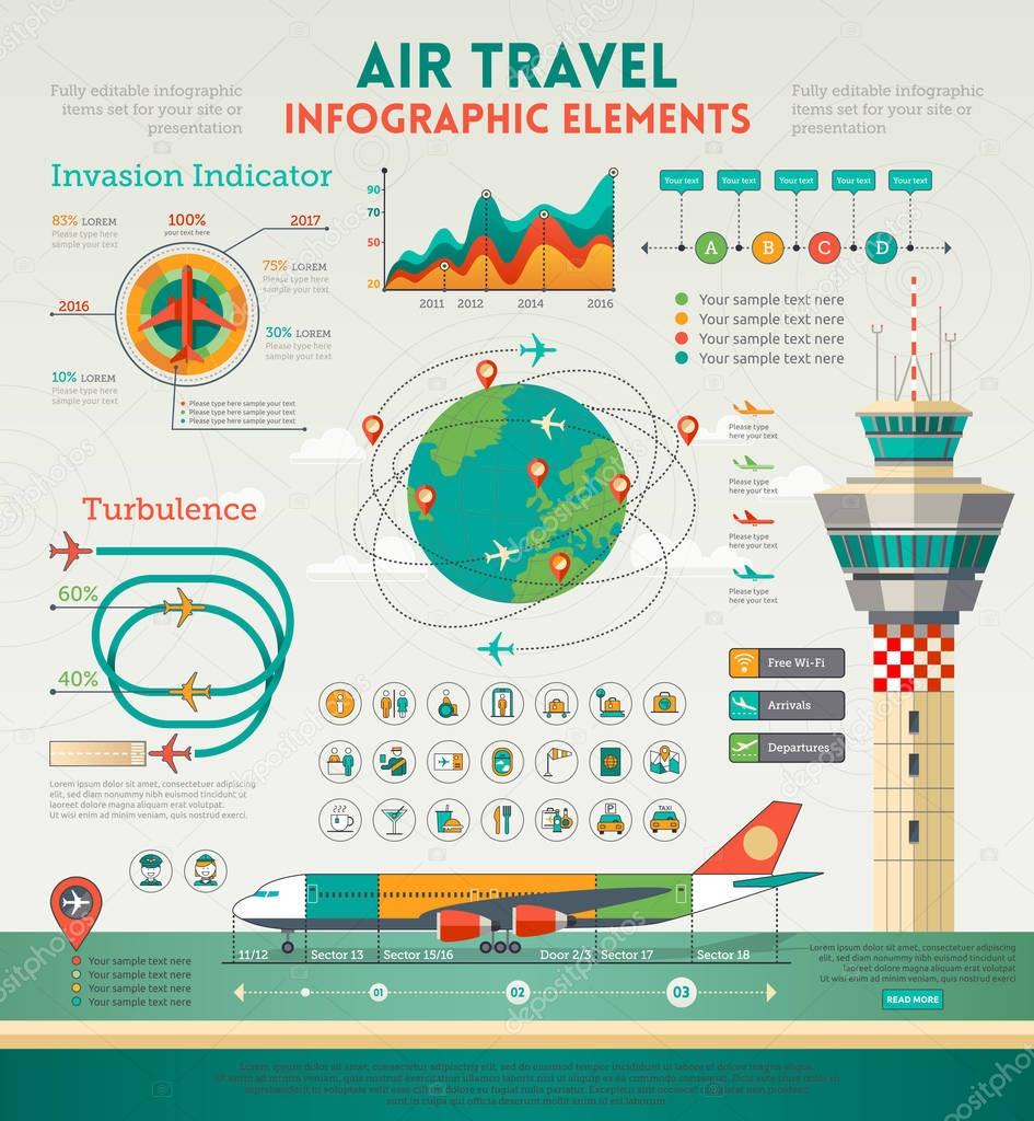 Air Travel Infographics elements