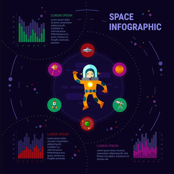 Weltraum-Infografik — Stockvektor