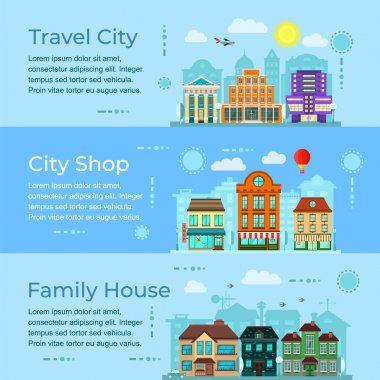 Şehir hayatı manzara afiş