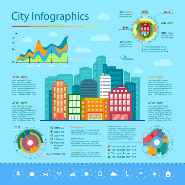 Вулиці міста інфографіки — стоковий вектор