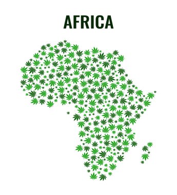 Esrar yapraklarından Afrika 'nın kolaj haritası.