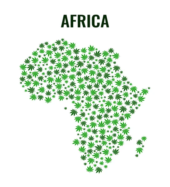 Esrar yapraklarından Afrika 'nın kolaj haritası. — Stok Vektör