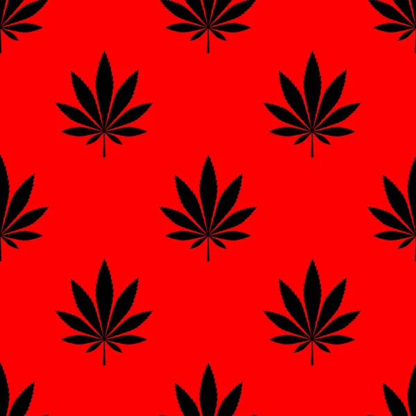 大麻病媒与大麻叶无缝模式. — 图库矢量图片