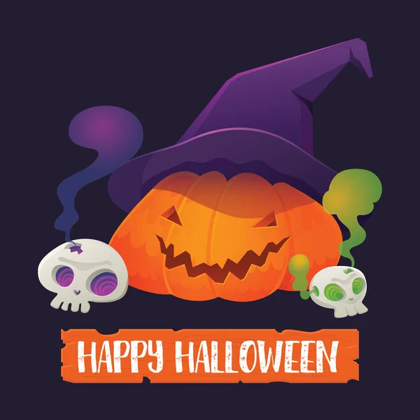 Lanterne à citrouille et crâne pour Halloween — Image vectorielle