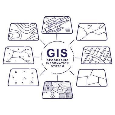 Infographic için CBS kavramı veri katmanları
