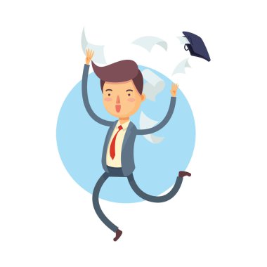 Mutlu işadamı fırlatıp çantası
