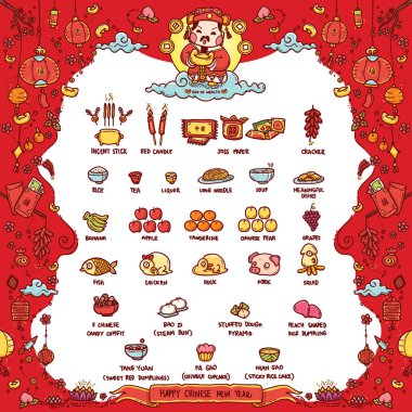 Mutlu Çin yeni yılı, zenginlik tanrısı