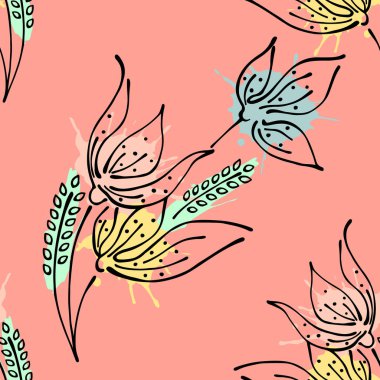 Vektör Dikişsiz desen, grafik illüstrasyon