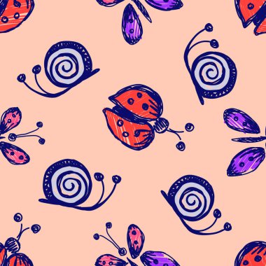 Vektör Dikişsiz desen, grafik illüstrasyon