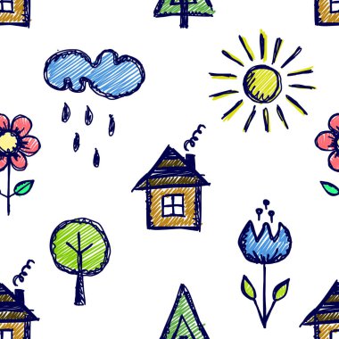 Vektör Dikişsiz desen, grafik illüstrasyon