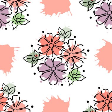 Vektör Dikişsiz desen, grafik illüstrasyon