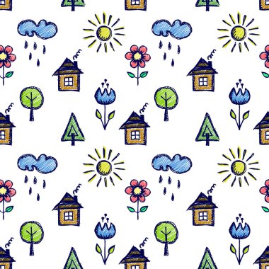 Vektör Dikişsiz desen, grafik illüstrasyon