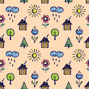 Vektör Dikişsiz desen, grafik illüstrasyon