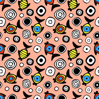 Vektör Dikişsiz desen, grafik illüstrasyon