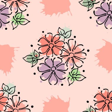 Vektör Dikişsiz desen, grafik illüstrasyon