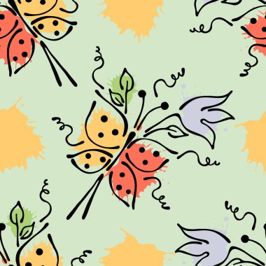 Vektör Dikişsiz desen, grafik illüstrasyon