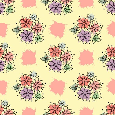 Vektör Dikişsiz desen, grafik illüstrasyon